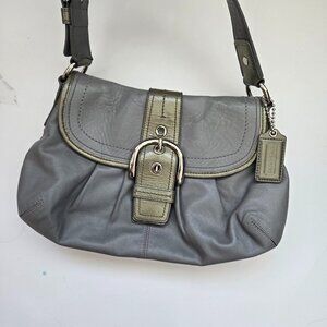 Coach Soho Grey Green Leather